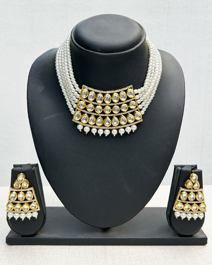 pearl choker necklace gold