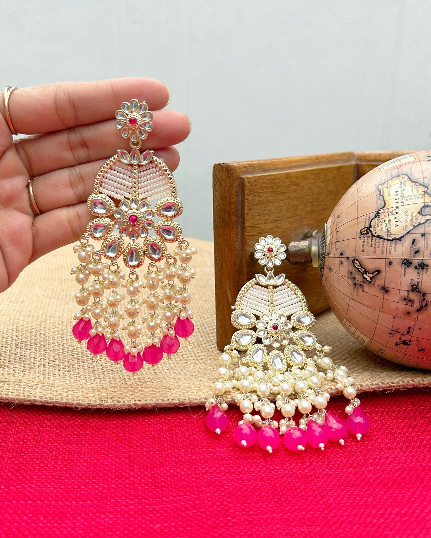 Rani Pink Colour Earring