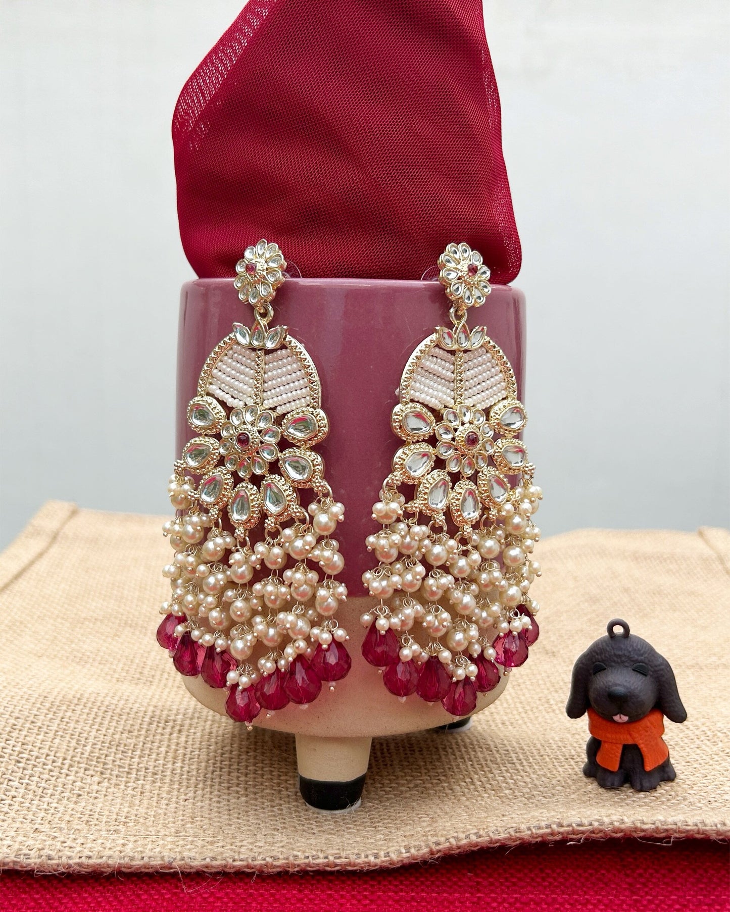 Magenta Color Earring