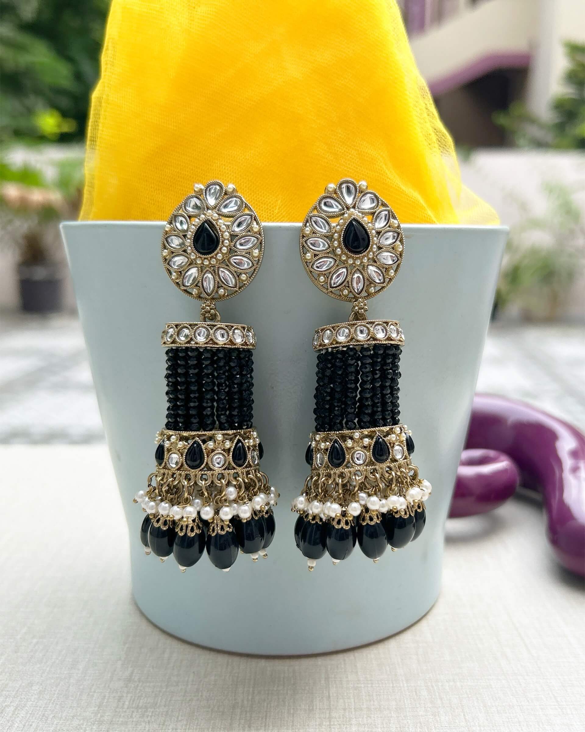 pearl jhumka earrings