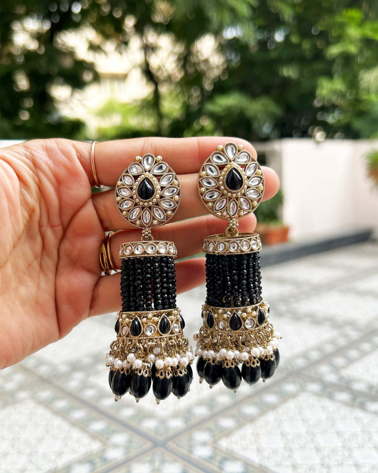 pearl jhumka earrings