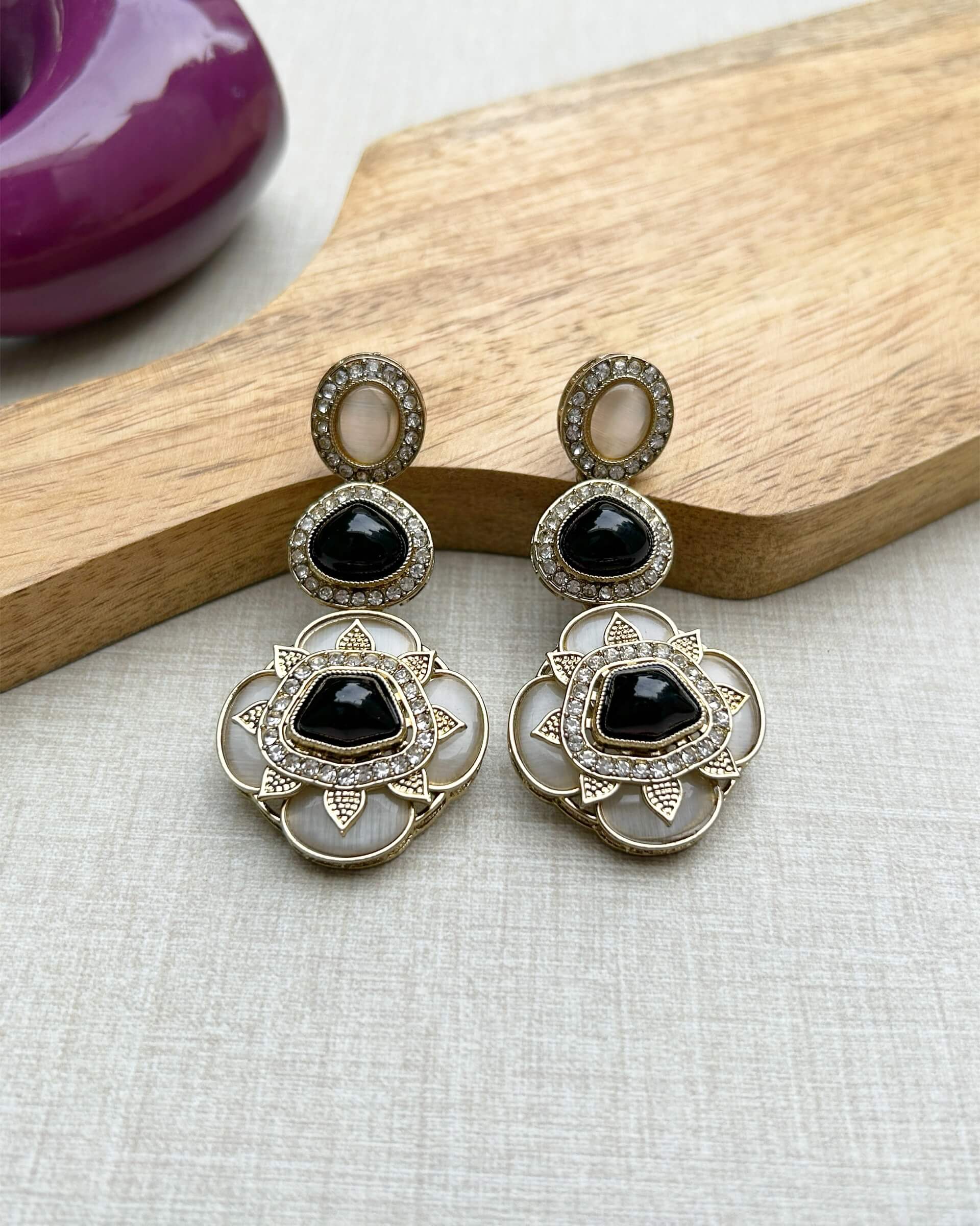 ladies black earrings