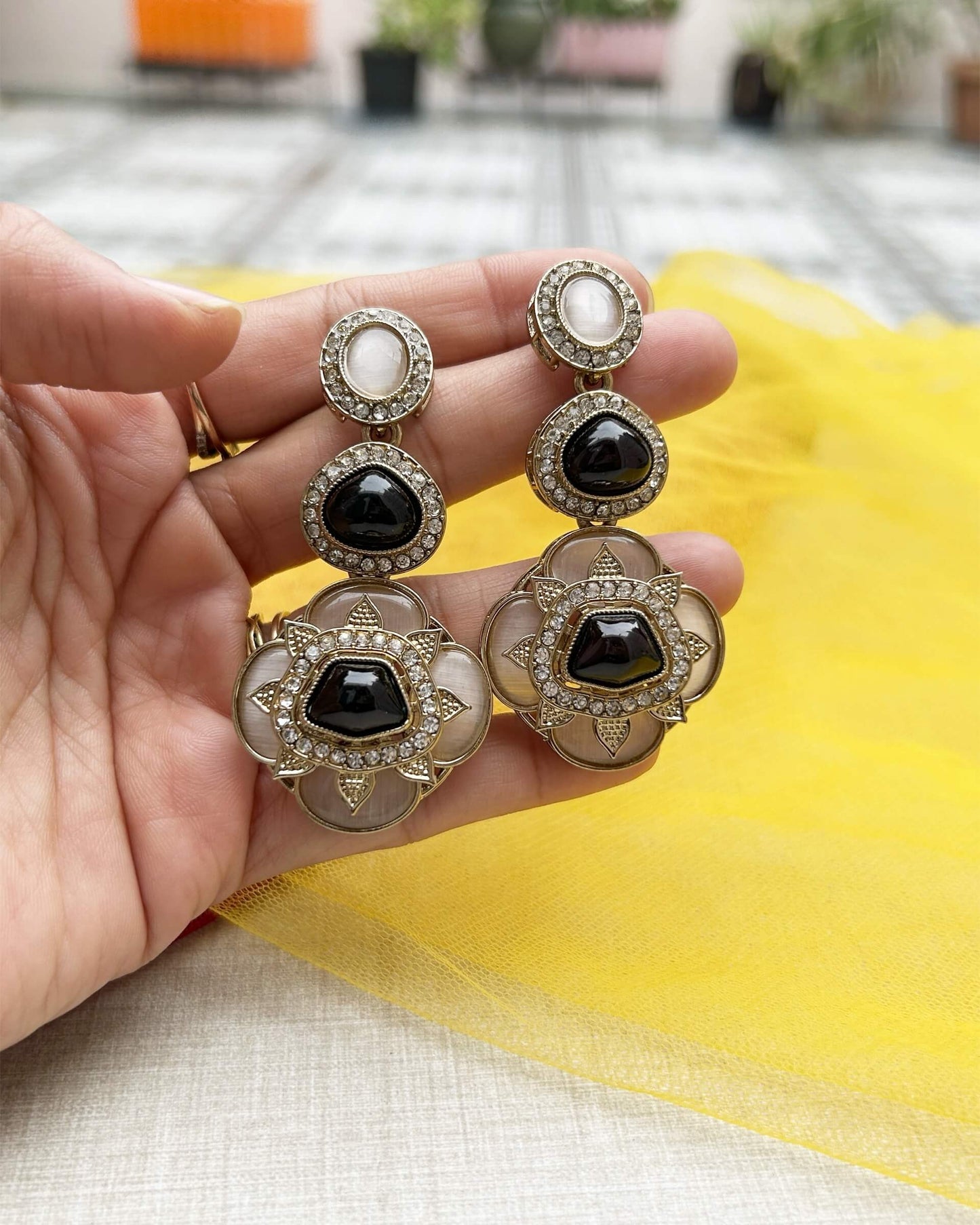 ladies black earrings