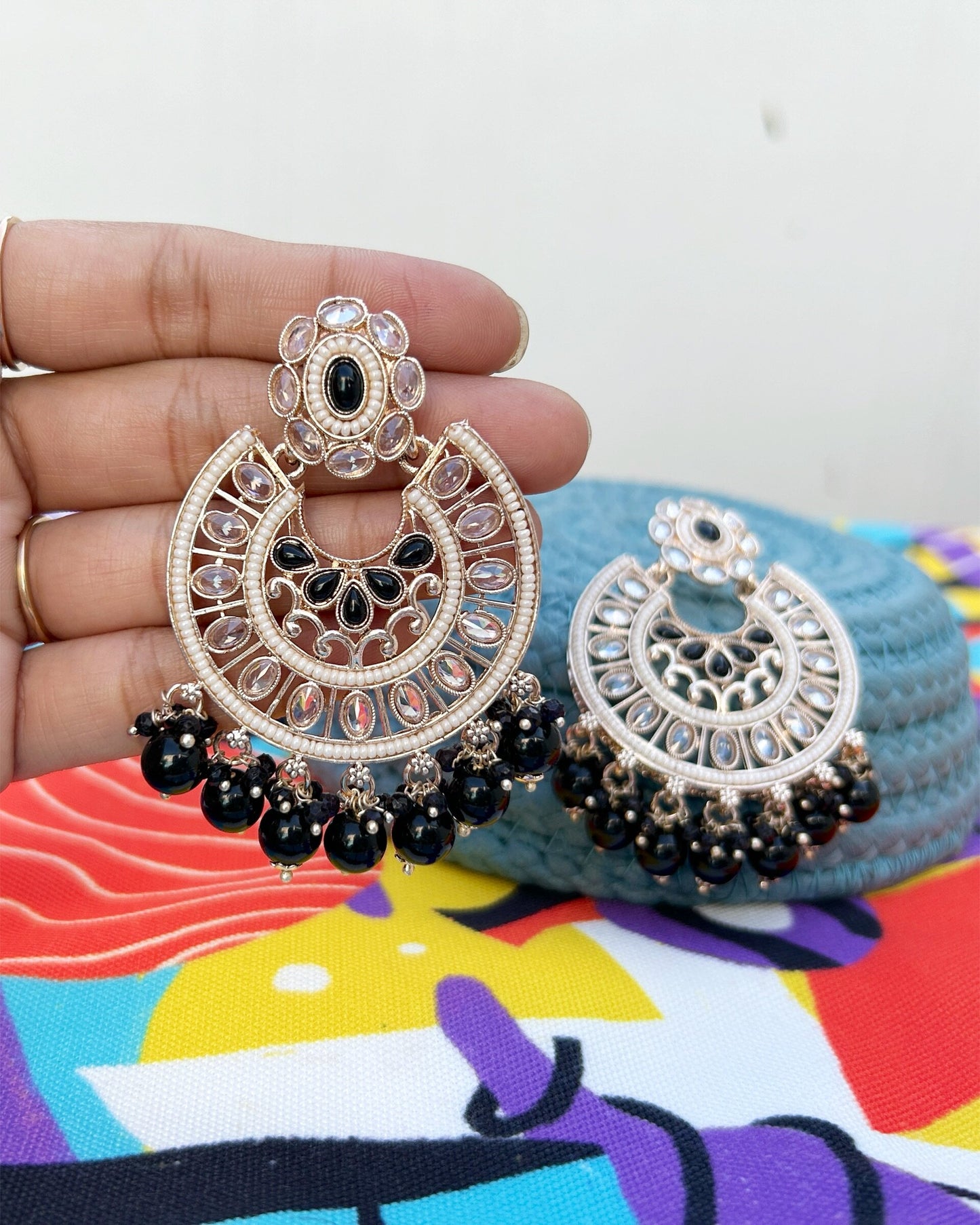 Chandbali Earrings with Pearls