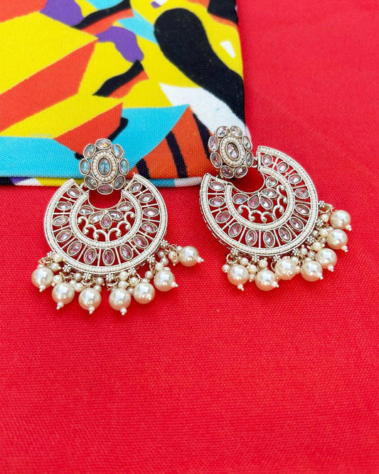 Pearl Chandbali Earrings