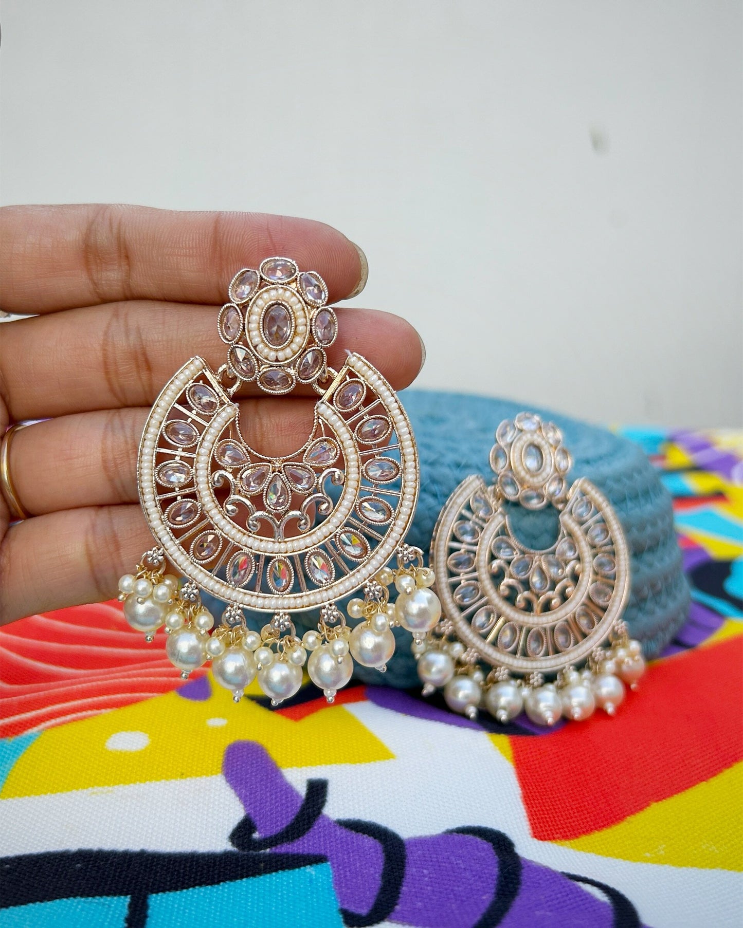 Pearl Chandbali Earrings