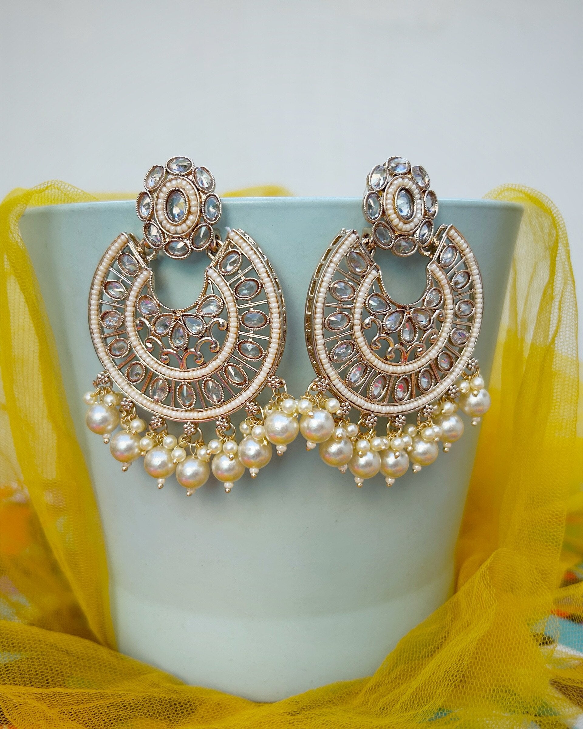 Pearl Chandbali Earrings