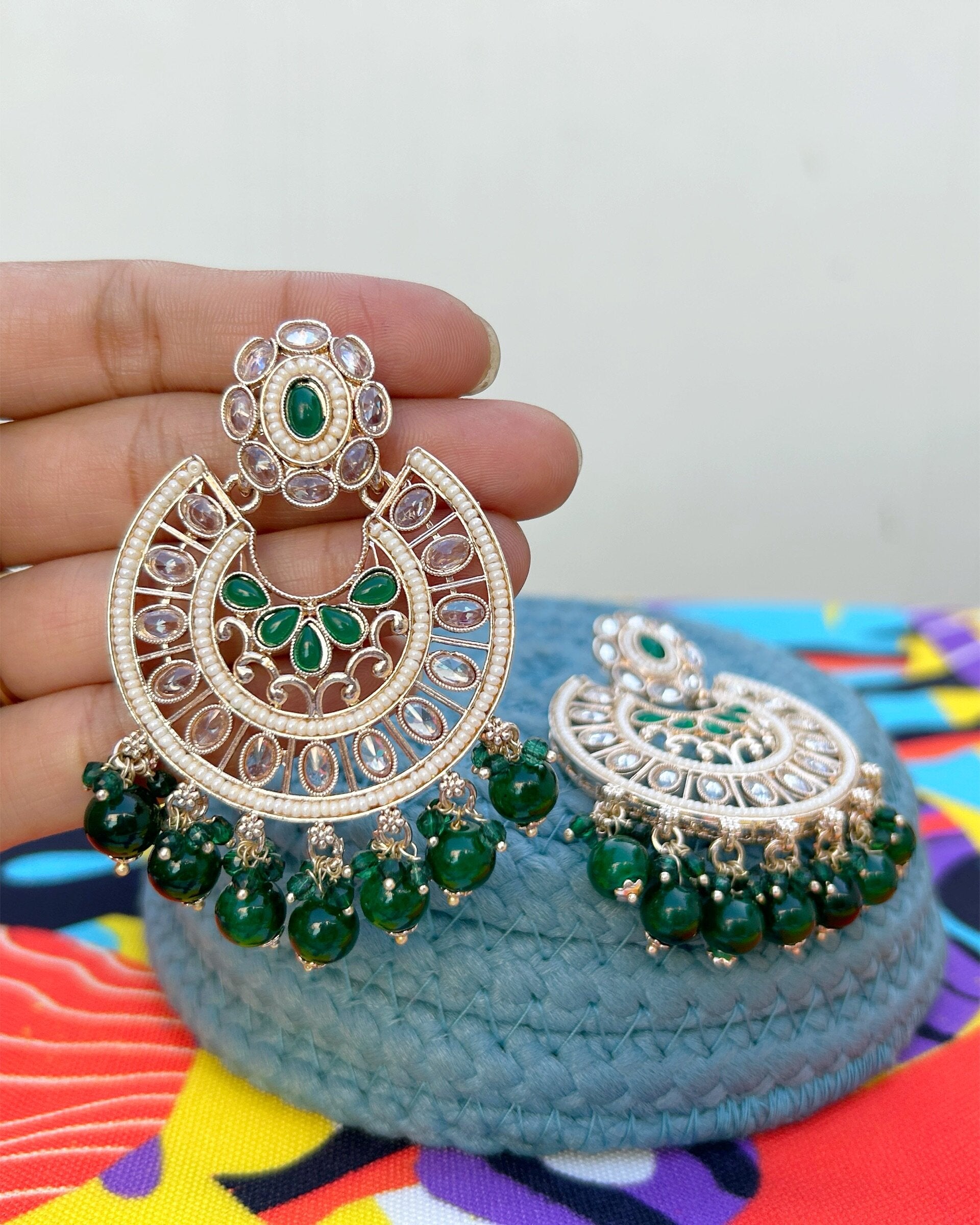 Chand bali earrings artificial