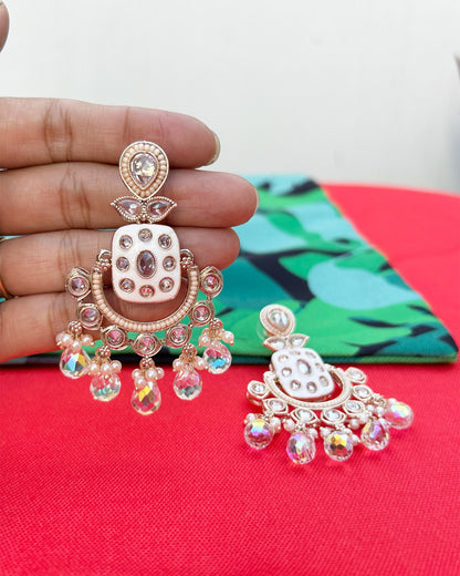 Stone Chandbali Earrings I Velvet Box