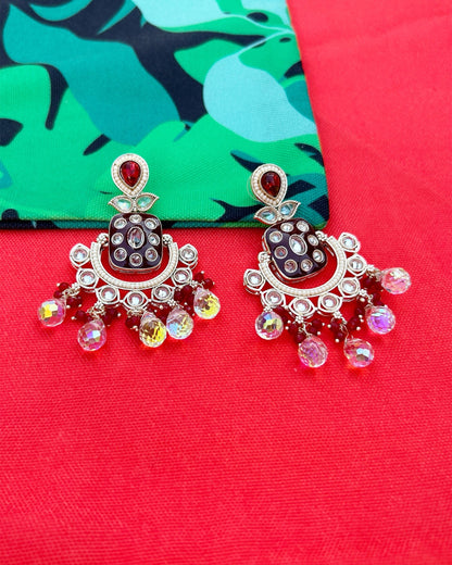 Red Chandbali Earrings