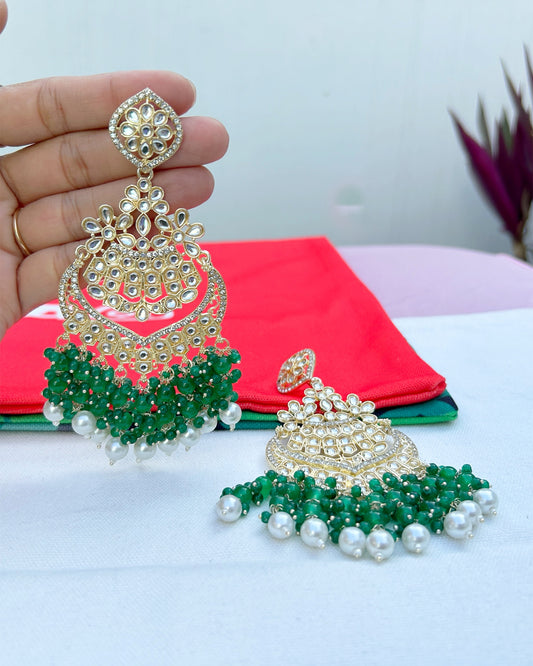 kundan long earrings