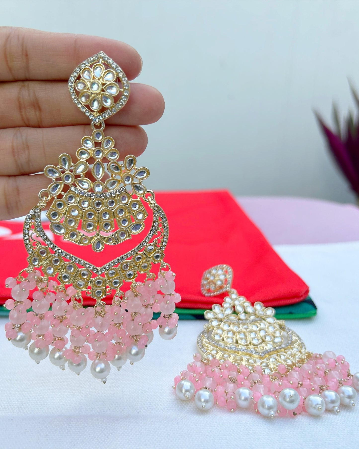 kundan stone earrings