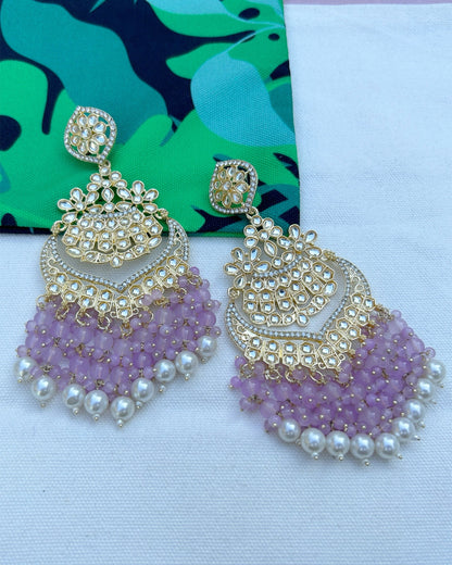 large kundan earrings