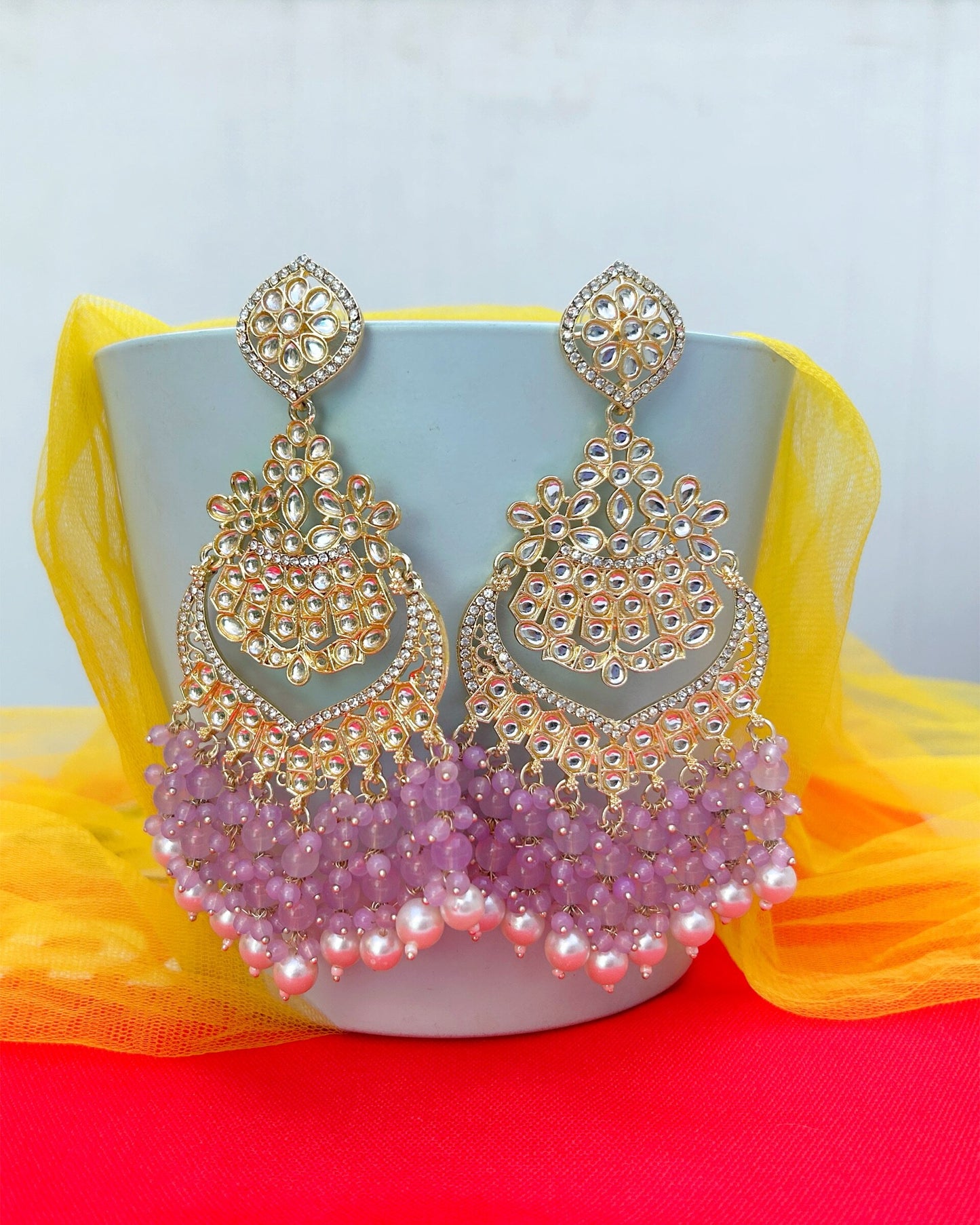 large kundan earrings