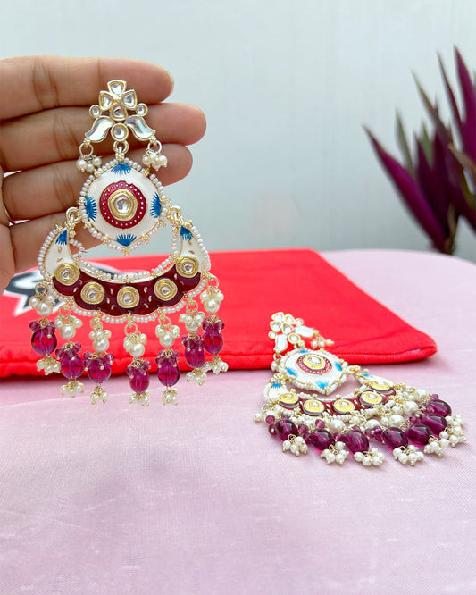 meenakari chandbali earrings