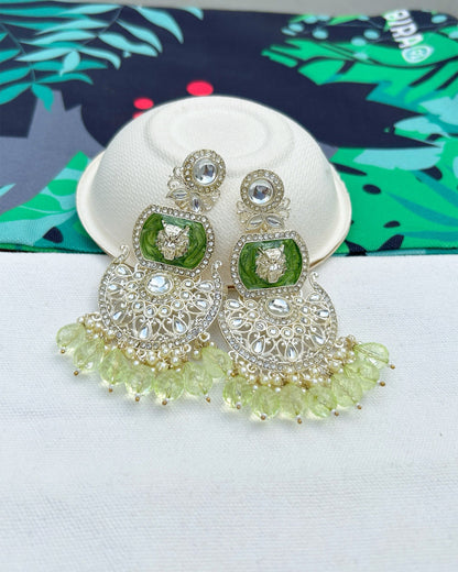 kundan drop earrings