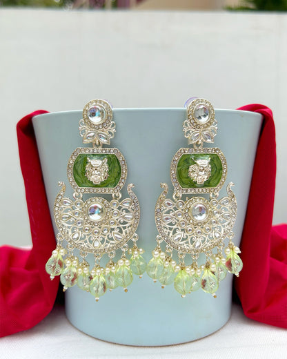 kundan drop earrings