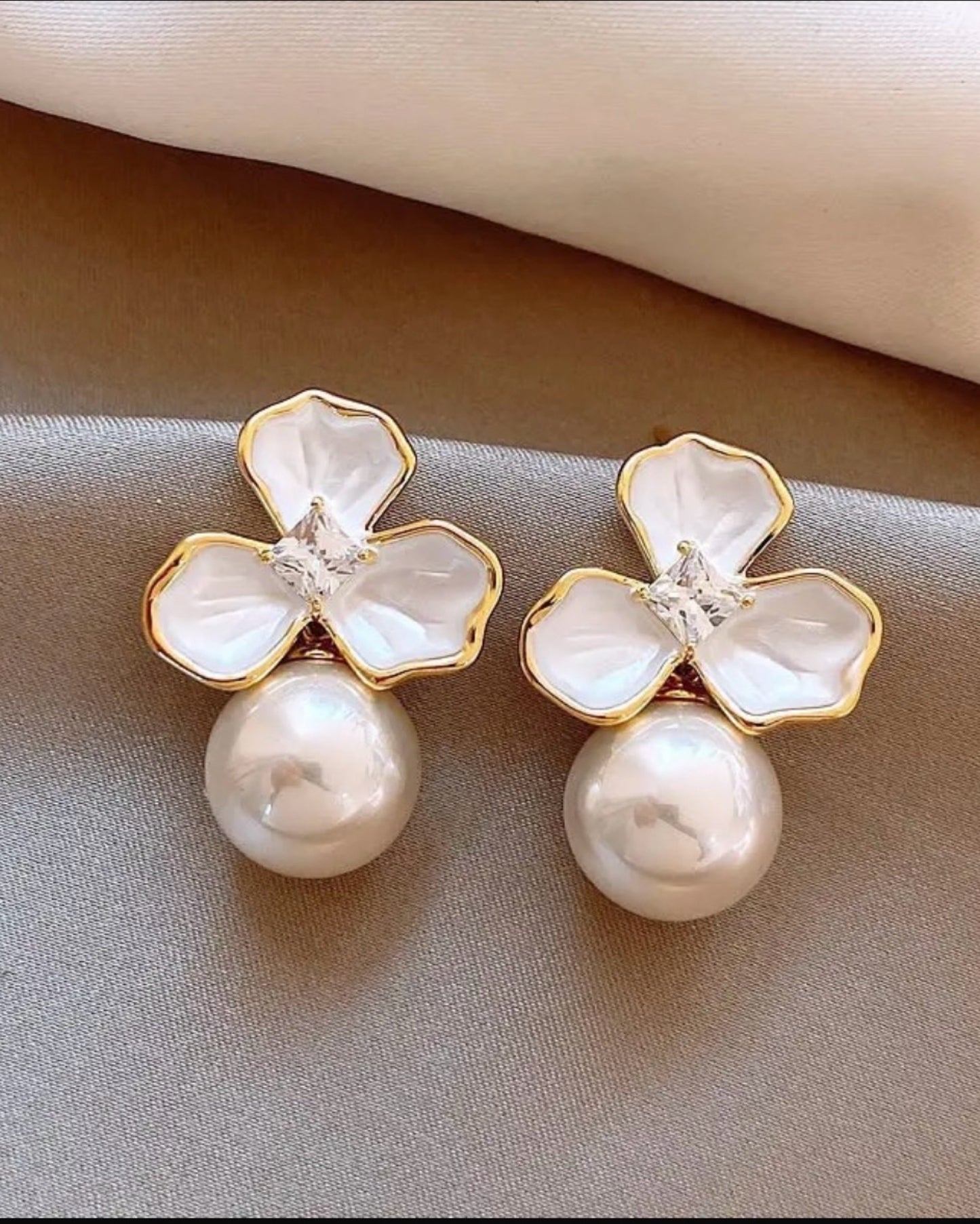 Women's White Earrings