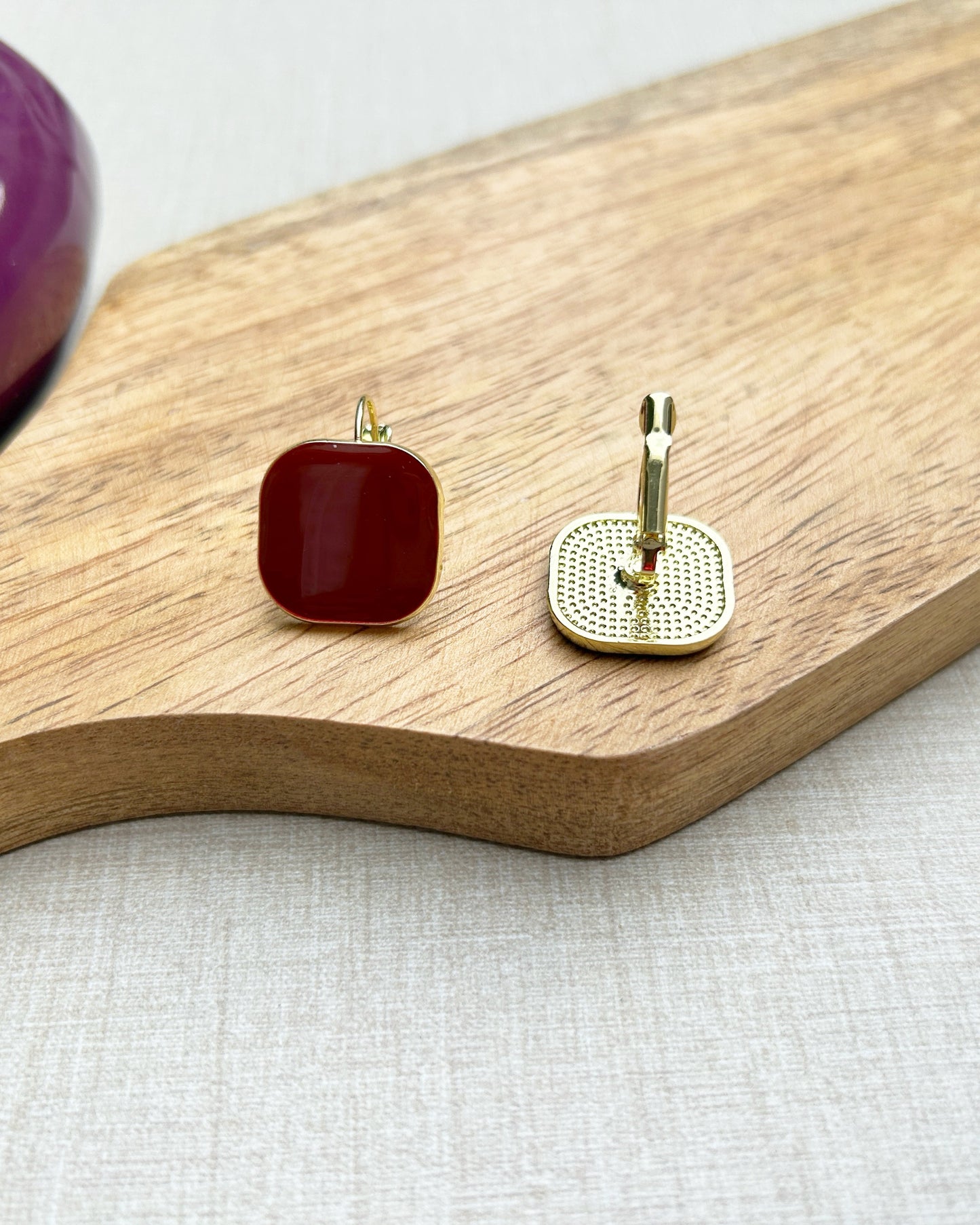 women's red earrings