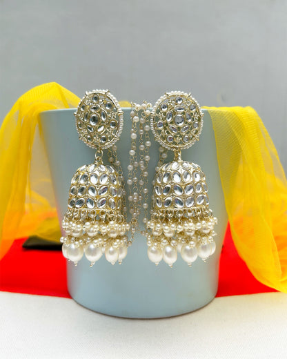 jhumka with ear chain