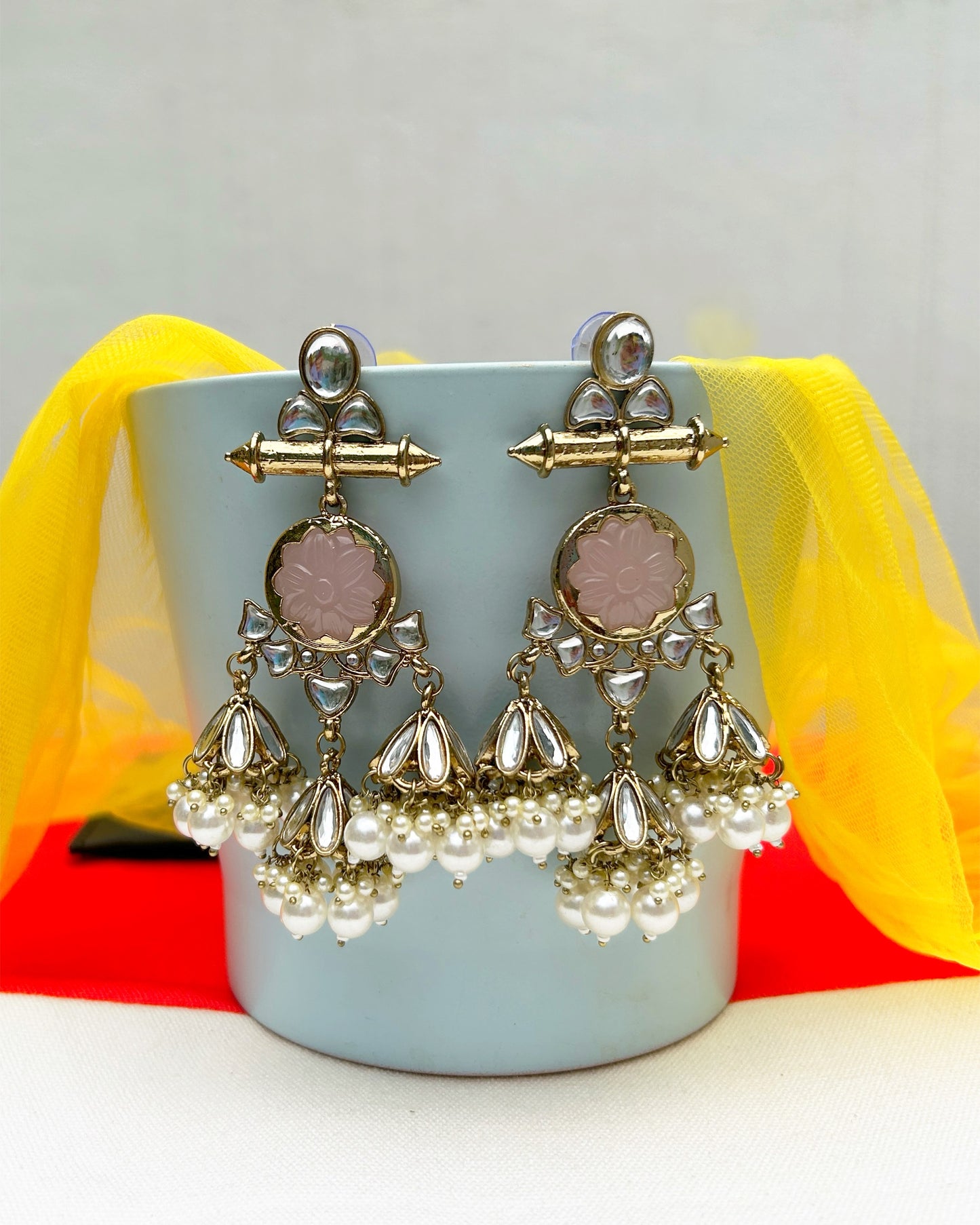 kundan earrings jhumka