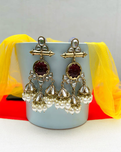 heavy kundan jhumka