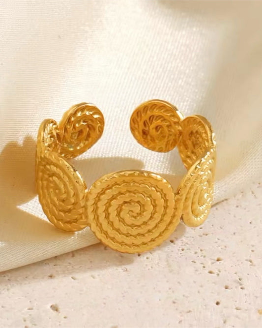 spiral finger ring gold