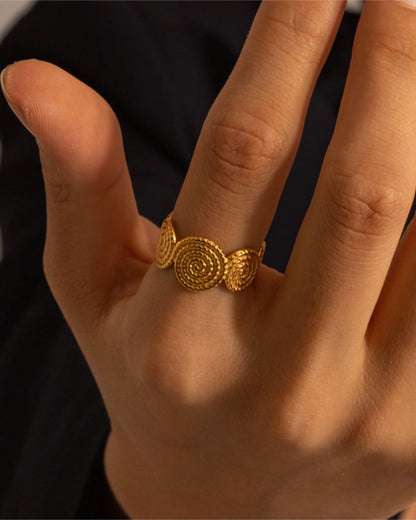 spiral finger ring gold