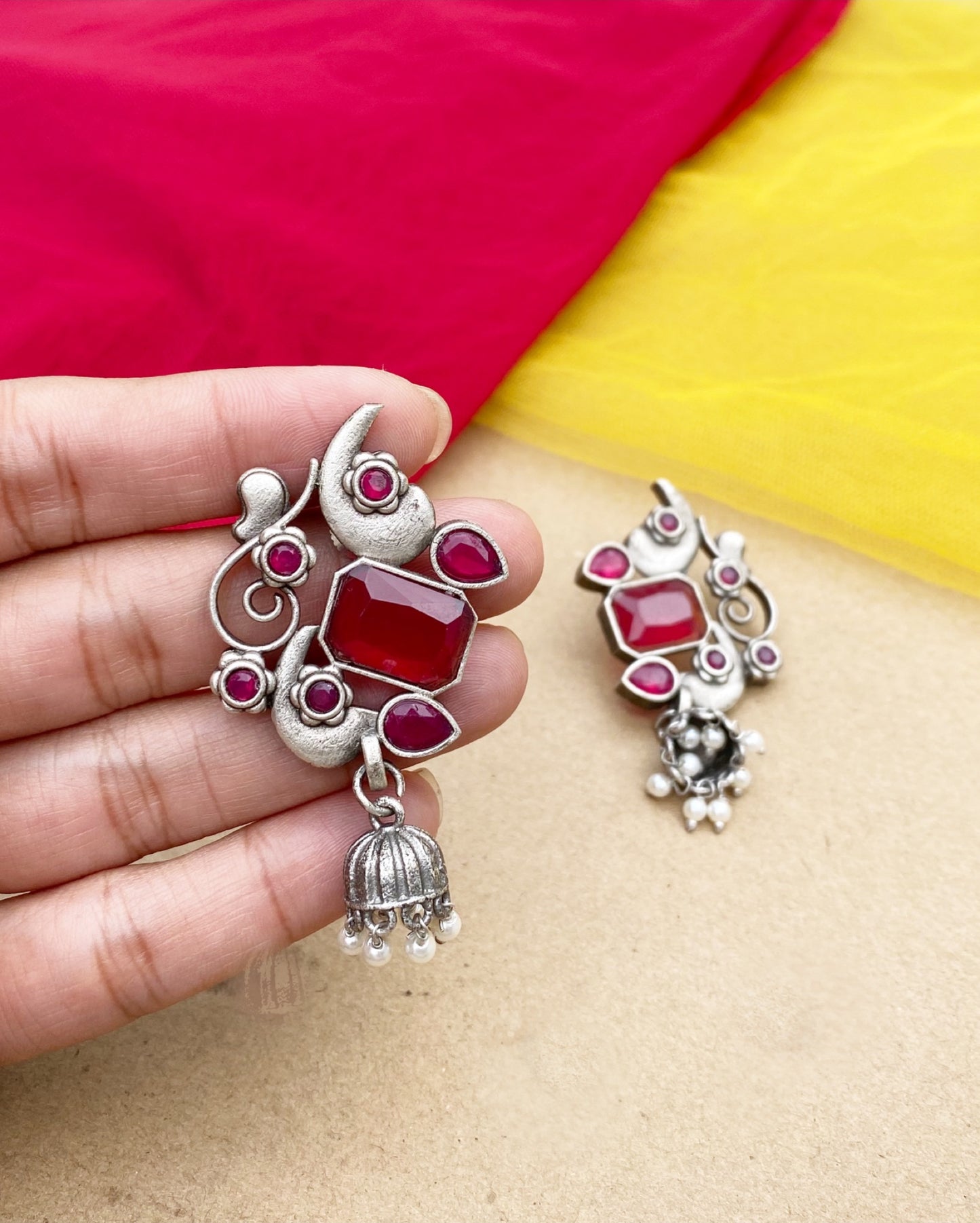 Pink Allegro Small Jhumki Earring