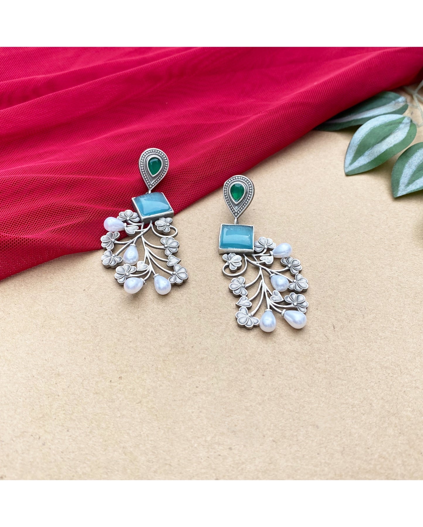 Mint Blue Amara Floral Earring