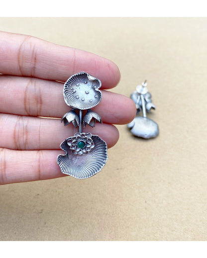 Silver Shell Design Brass Earring