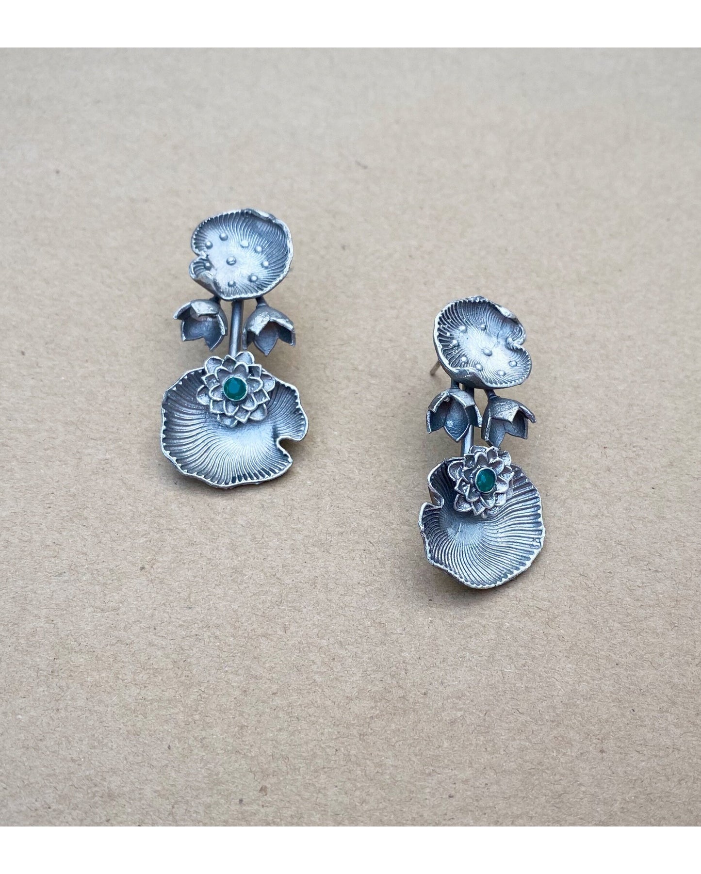 Silver Shell Design Brass Earring