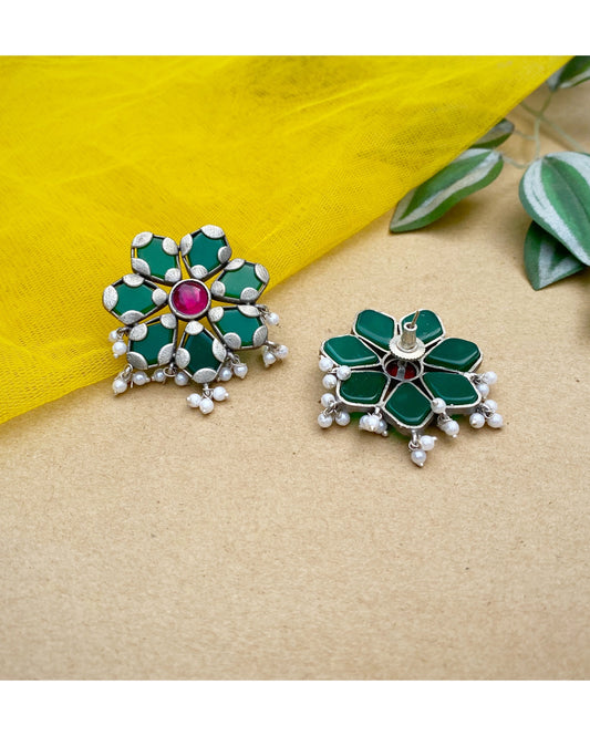 Green Alchemy Floral Studs