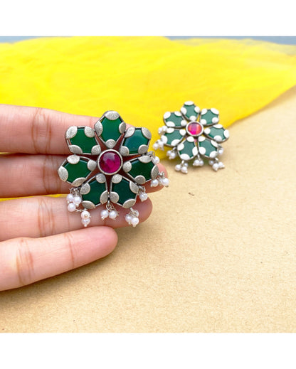 Green Alchemy Floral Studs