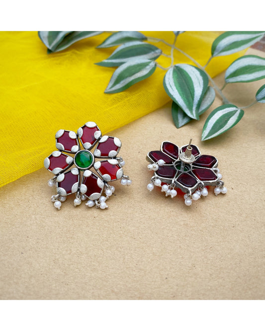 Red Alchemy Floral Studs