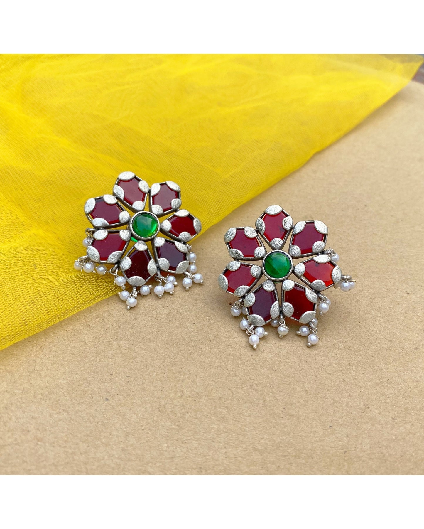 Red Alchemy Floral Studs