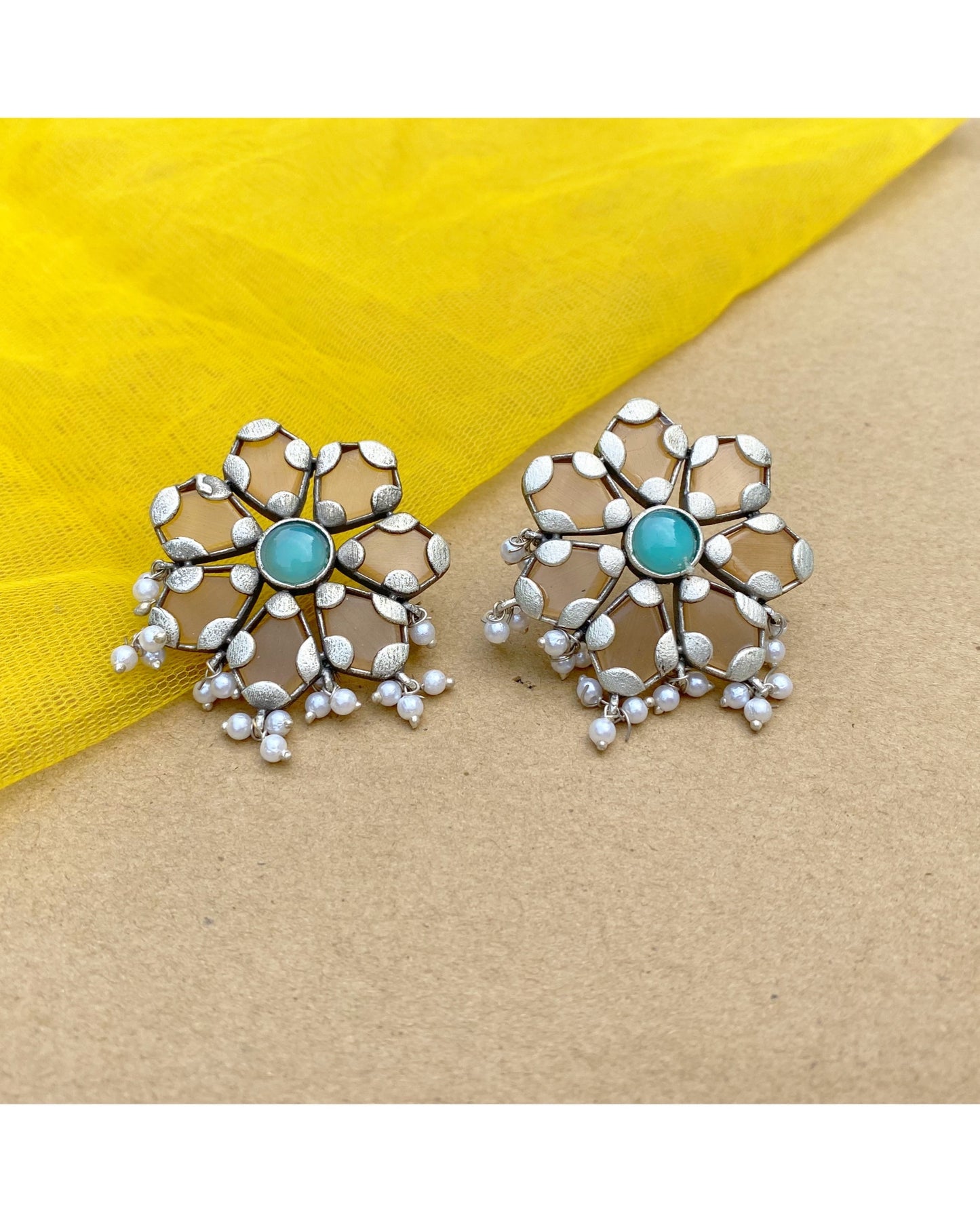 Brown Alchemy Floral Studs