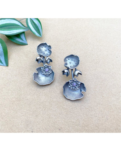 Silver Shell Design Brass Earring