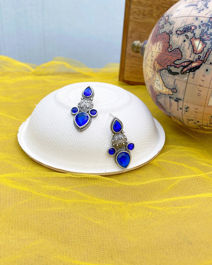 Blue Sleek Annabelle Studs