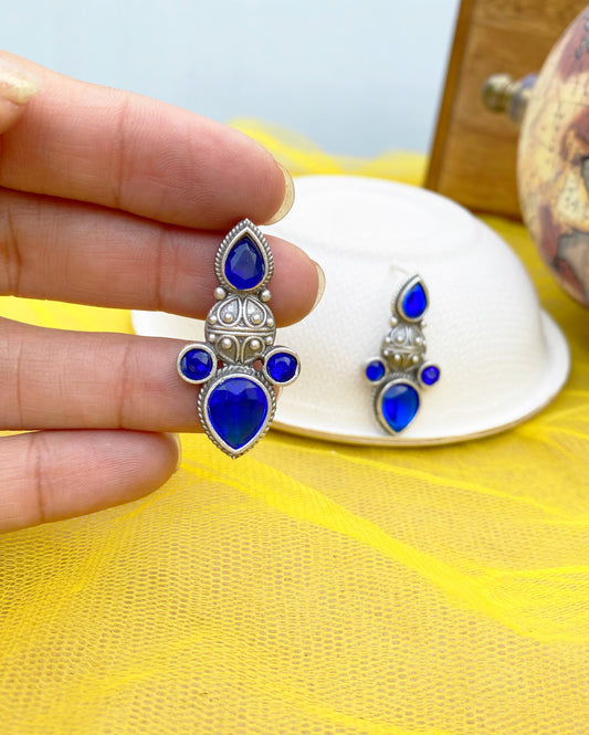 Blue Sleek Annabelle Studs