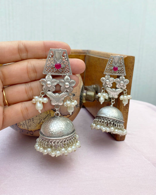 Silver Long Angelina Jhumki