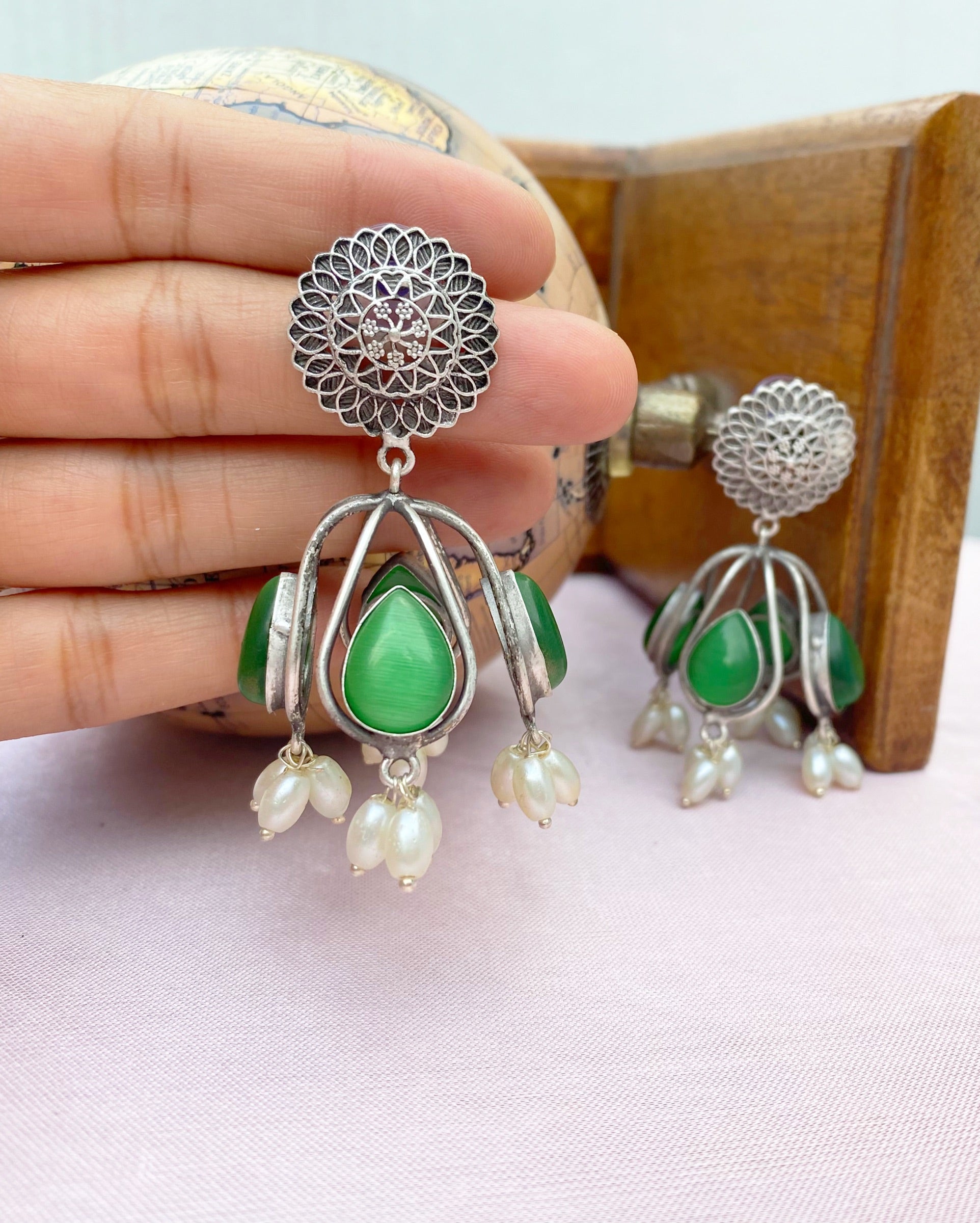 oxidised jhumka