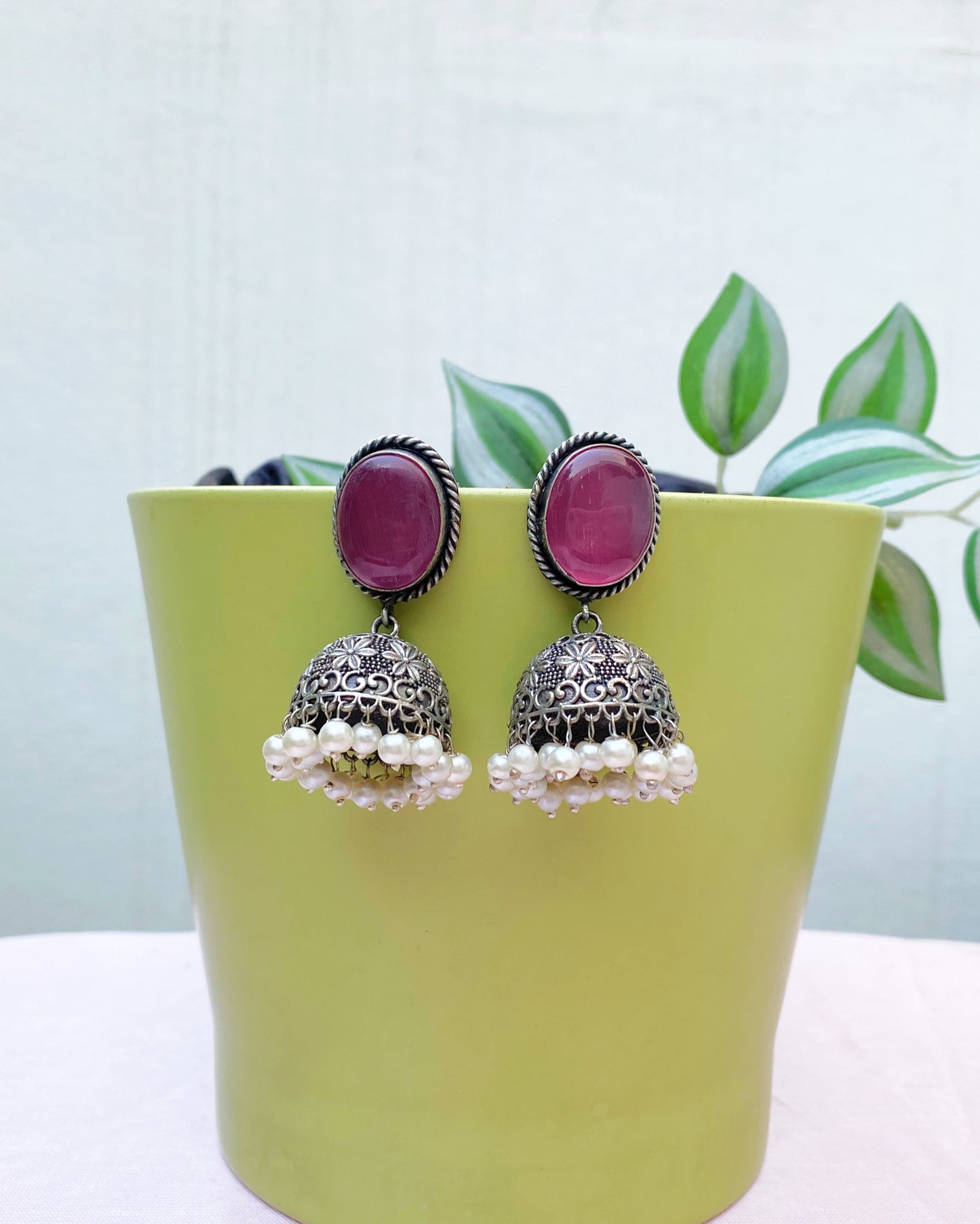 Pink Ariana Jhumki
