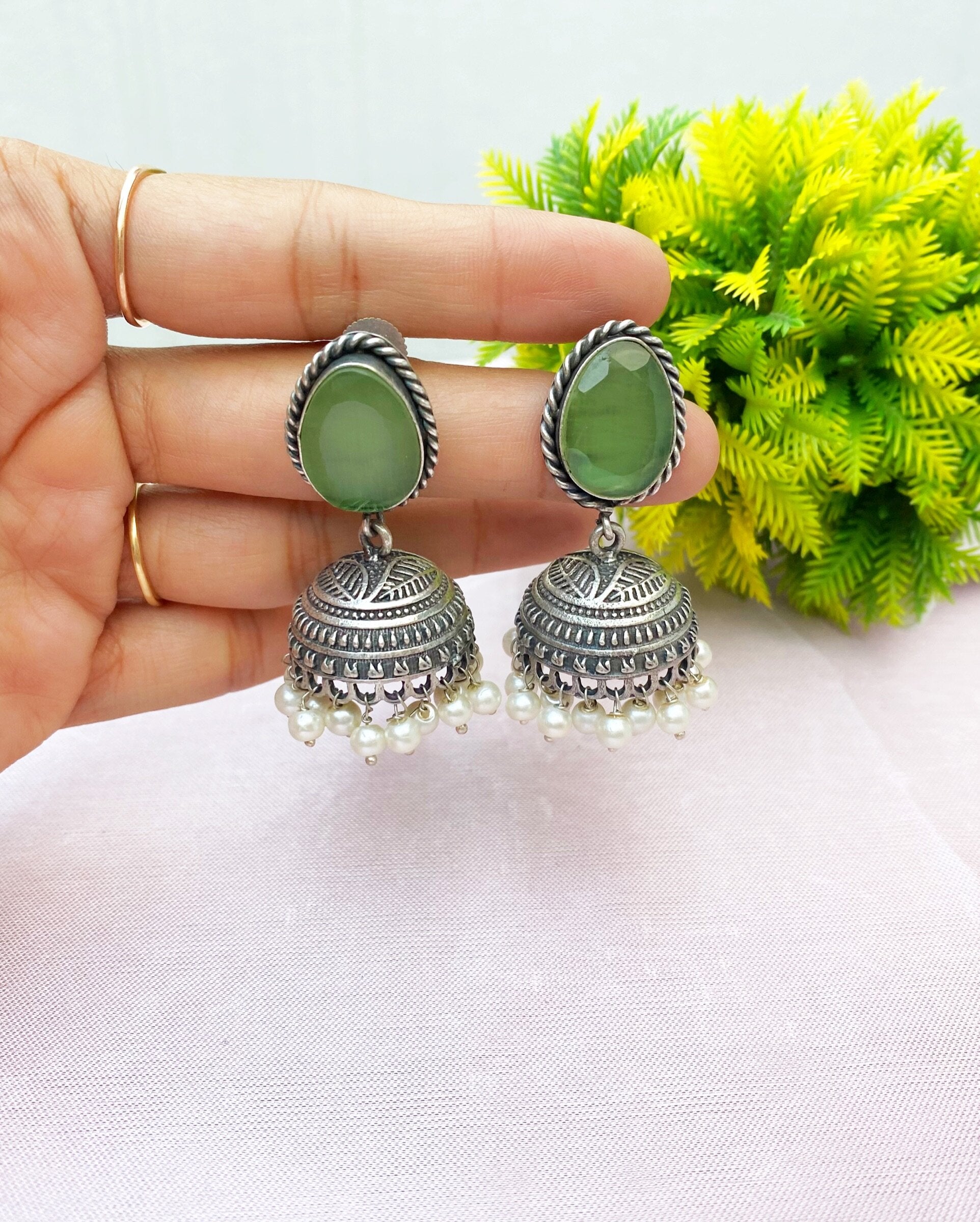 Green jhumka