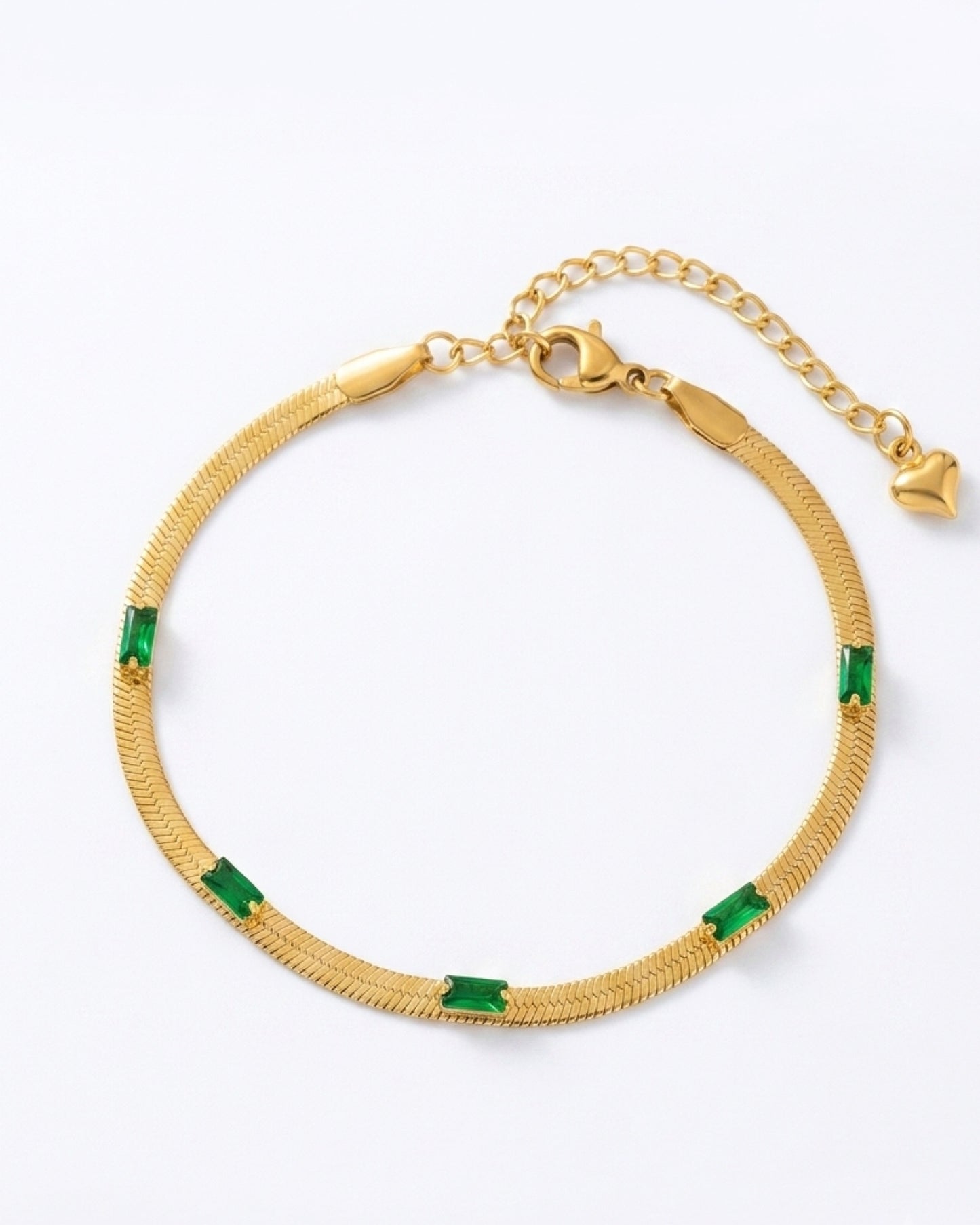 Emerald Stoned Gold Plated Bracelet