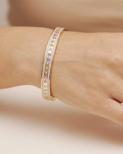 Channel-Set Baguette Crystal Bangle