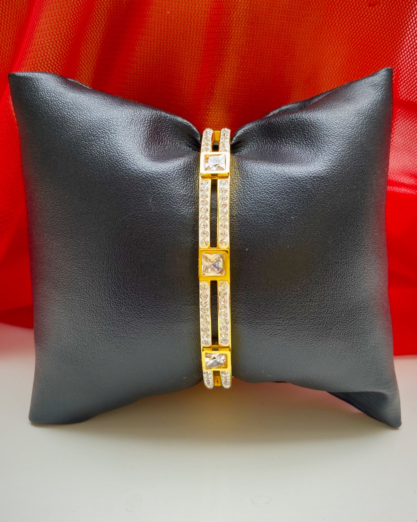 Square Princess-Cut Accent Bangle