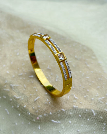 Square Princess-Cut Accent Bangle