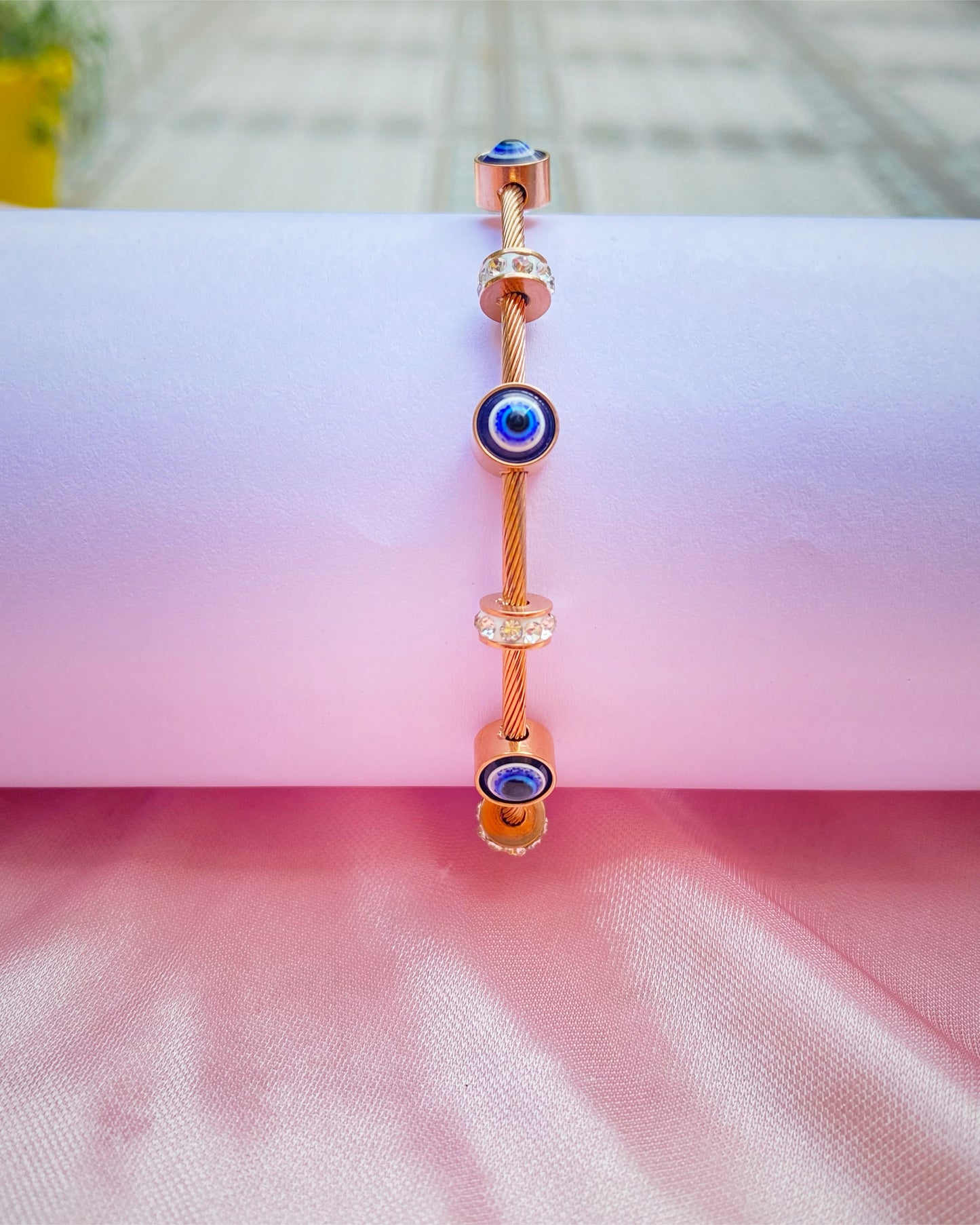 Evil Eye Twisted Cable Bracelet