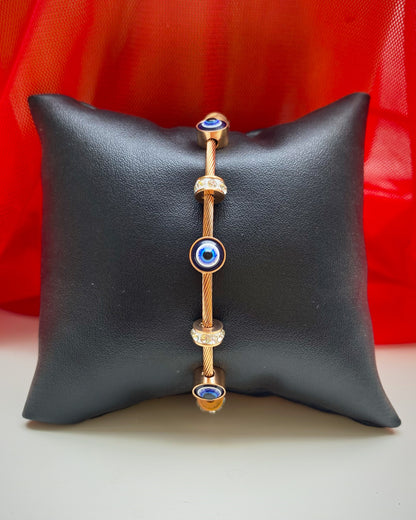 Evil Eye Twisted Cable Bracelet